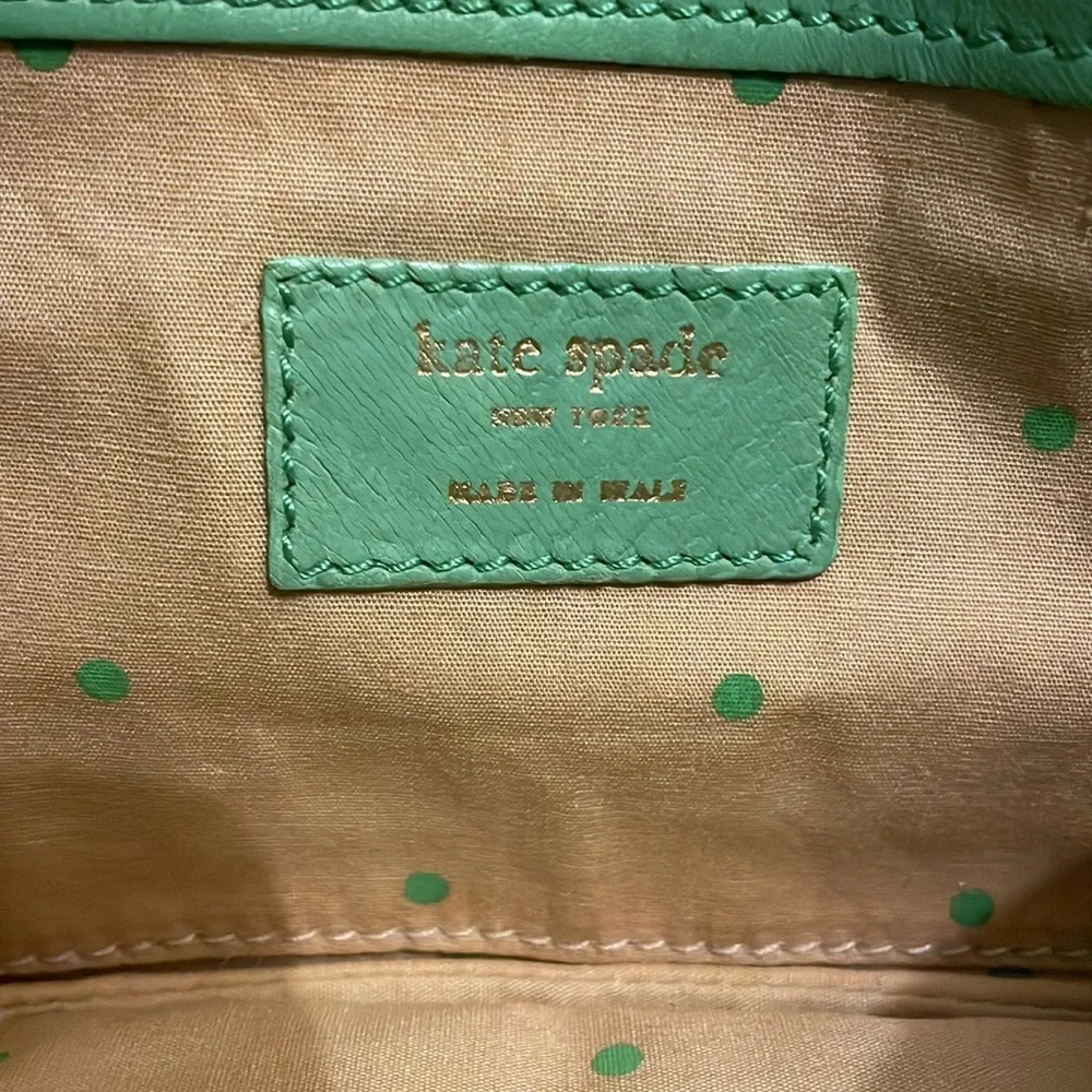 Kate Spade Mini Shoulder Bag Green Leather with Gold Chain